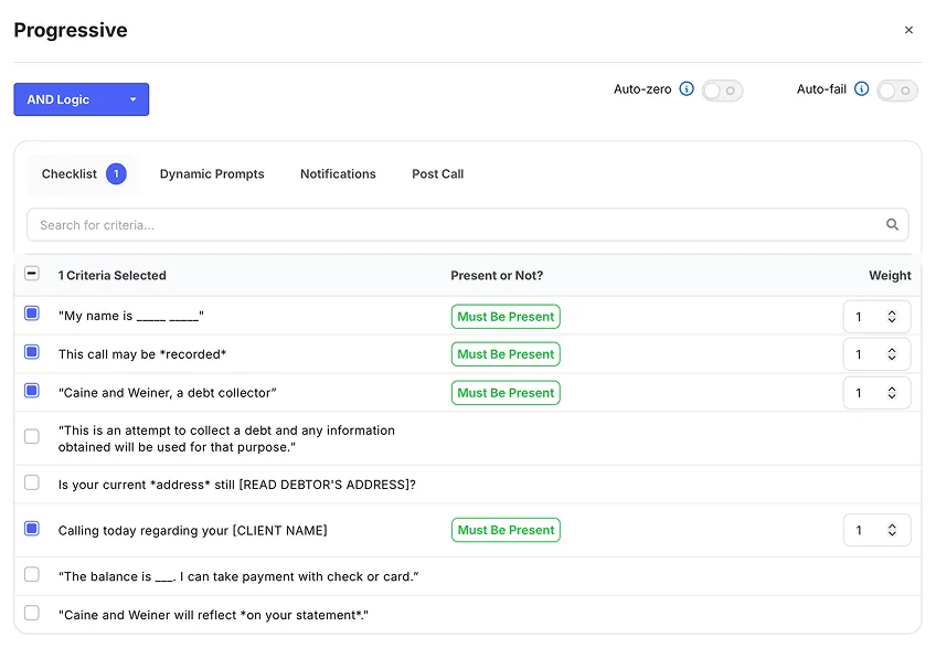Legacy scorecard configuration UI with complex nested event builders